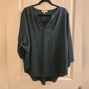 Chaus Deep Teal Blouse Size XL